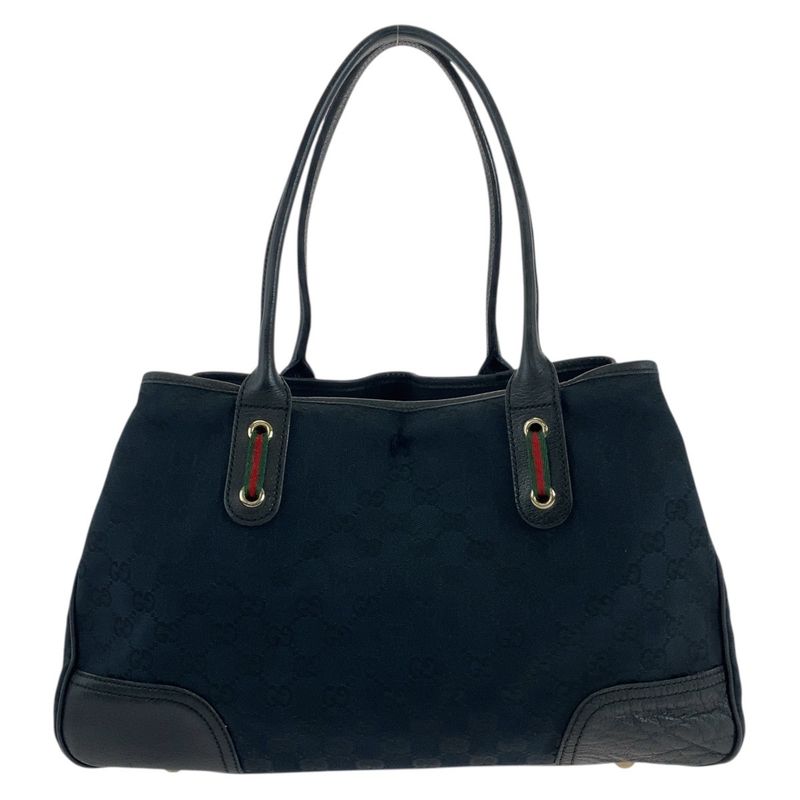 Gucci Sherry Line Princy Black GG Canvas 163805 Tote Bag Shoulder Bag Women