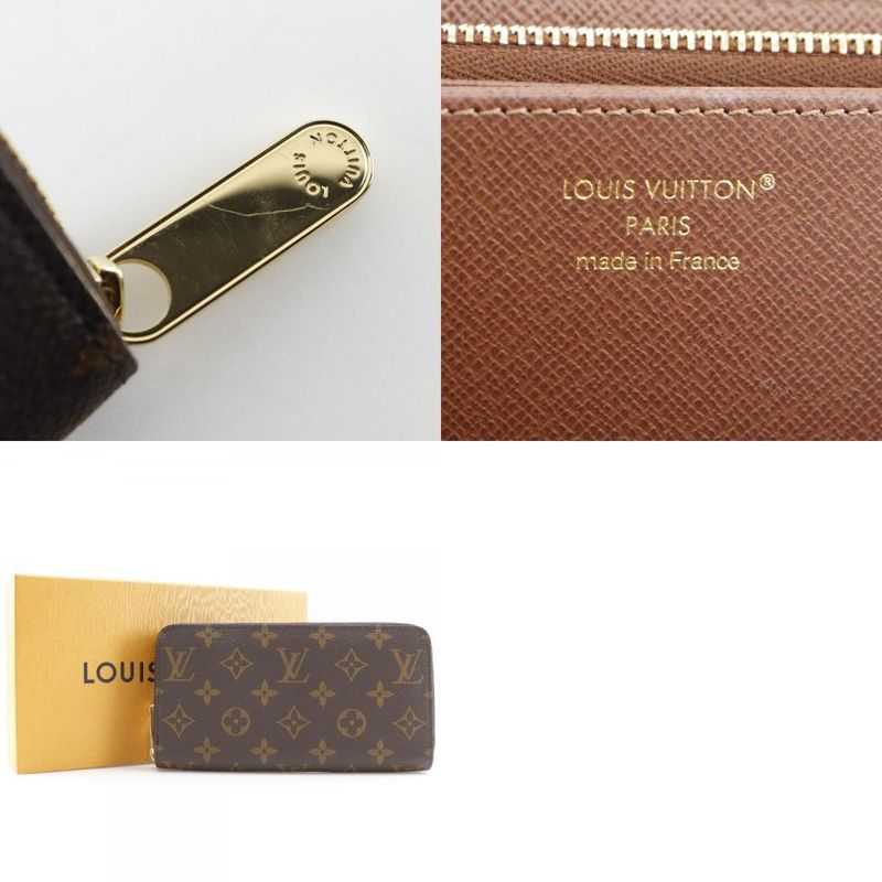 Louis Vuitton Zippy Wallet M42616 Monogram Canvas Brown Unisex Long Wallet