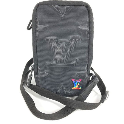 Louis Vuitton Shoulder Bag 3dmonogram Double Phone Pouch M80141 Nylon Black