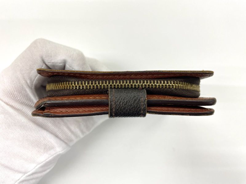 Louis Vuitton Monogram Compact Zipped Folding Wallet M61667 Brown Made In Spain