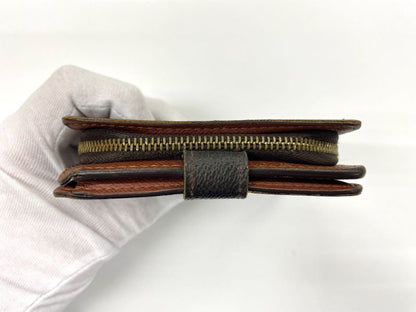 Louis Vuitton Monogram Compact Zipped Folding Wallet M61667 Brown Made In Spain