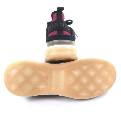 Chanel CC Logo Design Suede Leather Quilted Lace Up — view 5