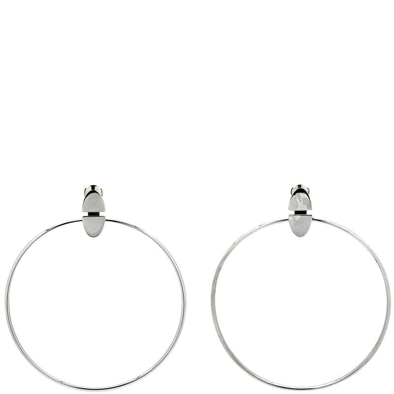 Hermes Earrings Silver 925 AG SV Loop Hoop Swing