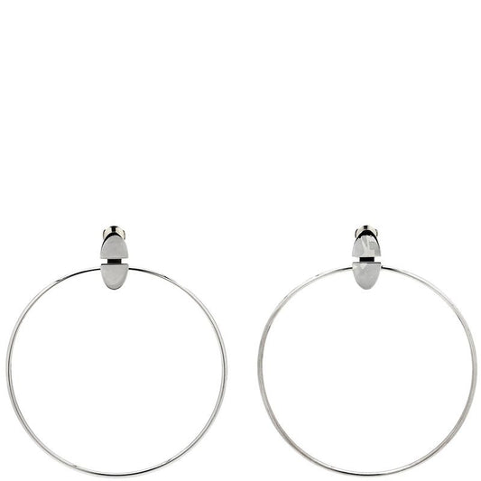 Hermes Earrings Silver 925 AG SV Loop Hoop Swing