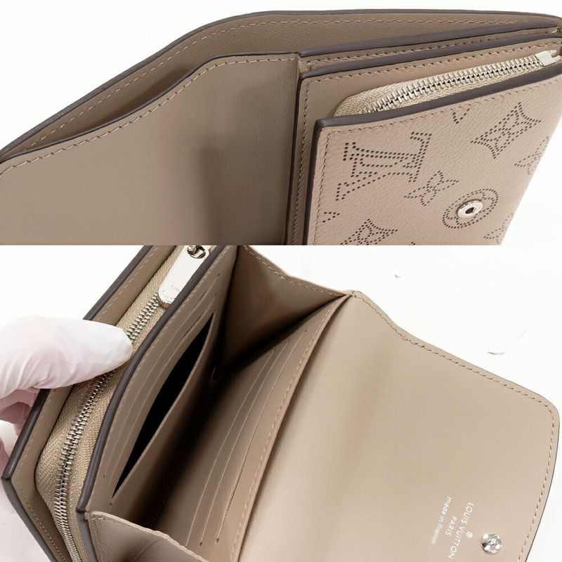 Louis Vuitton L-shaped Zipper Fold Wallet With Coin Purse Mahina Galle Portefeui