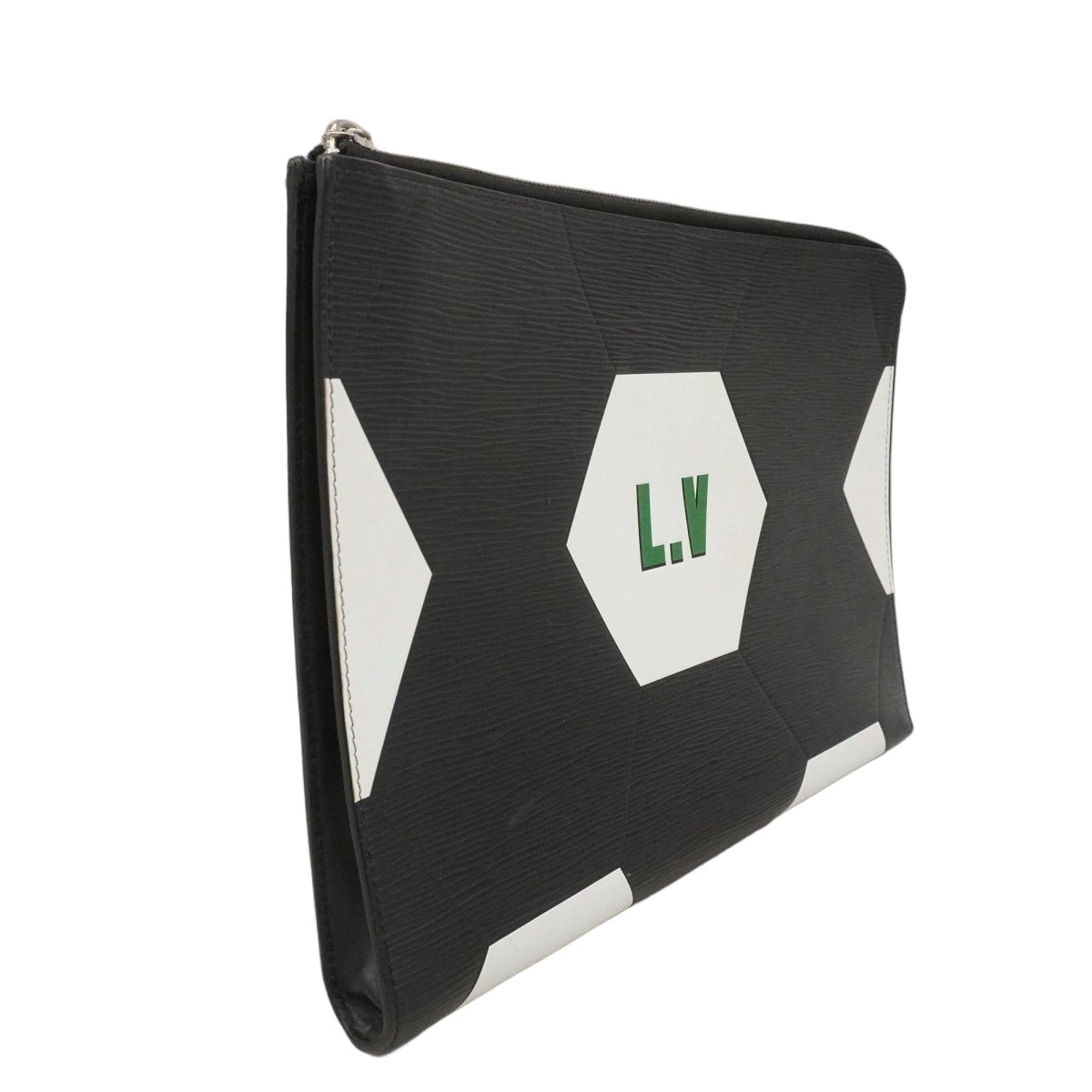 Louis Vuitton Clutch Epi Pochette Jour GM White Noir Fifa World — view 2