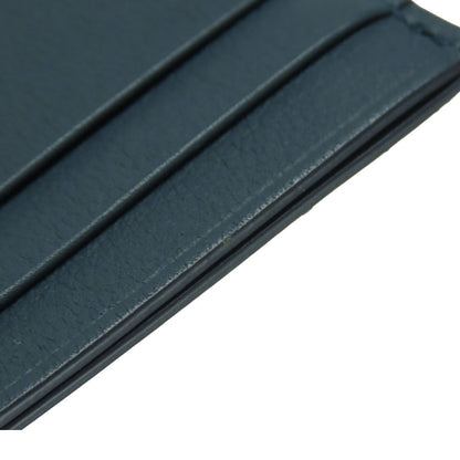 Tiffany & Co Card Case Navy Leather Logo Business — view 7