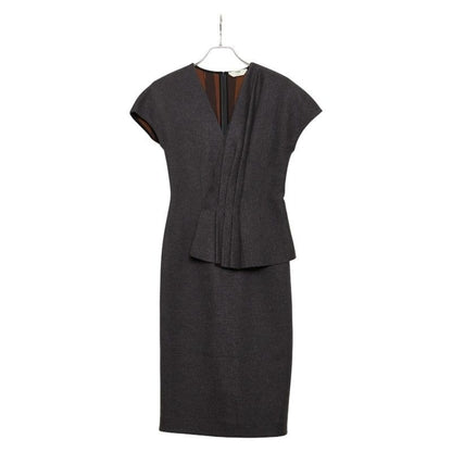 Fendi Sleeveless Dress Size 38 Charcoal Gray Wool