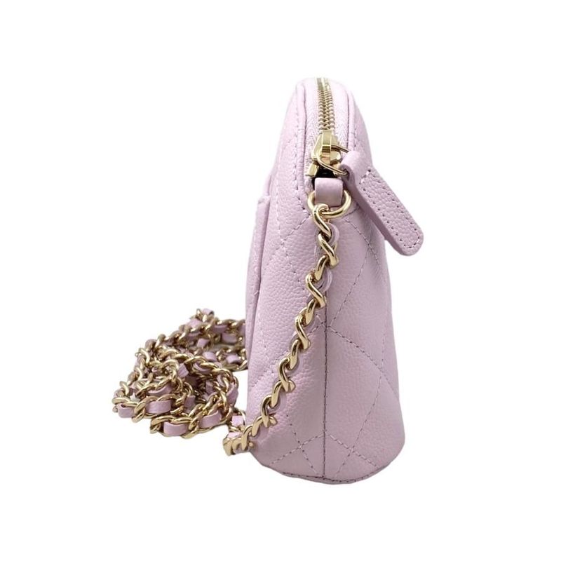 Chanel Shoulder Bag Mini Chain Wallet Ap4000 Matelasse Caviar Skin Coco Mark