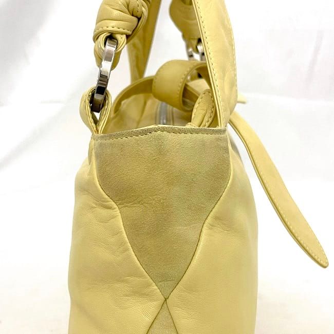 Loewe Handbag Yellow Anagram Excellent Condition Leather Suede Preowned