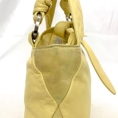 Loewe Handbag Yellow Anagram Excellent Condition Leather Suede Preowned