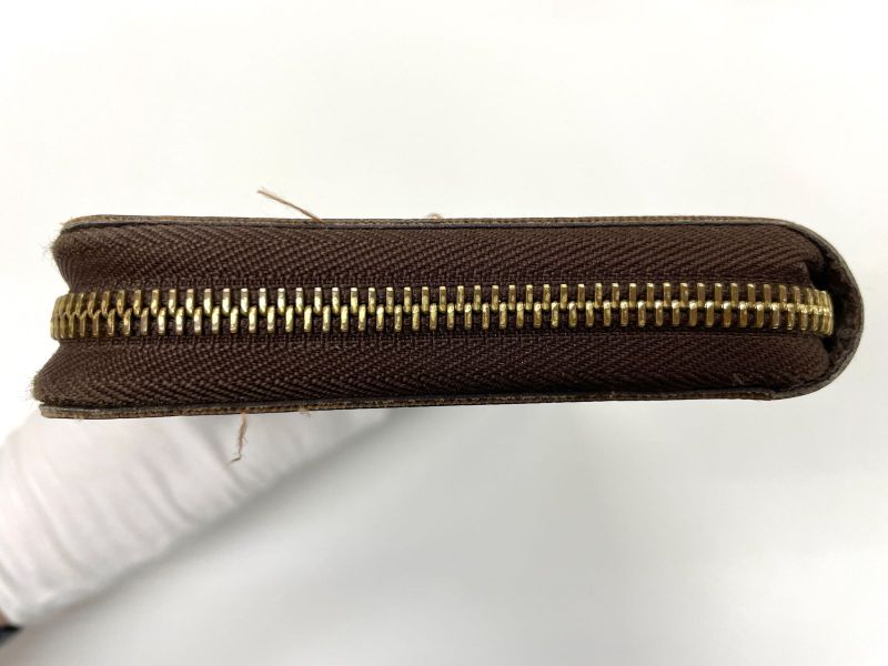 Louis Vuitton Damier Zippy Organizer Round Zip Wallet Long Wallet N60003 Brown