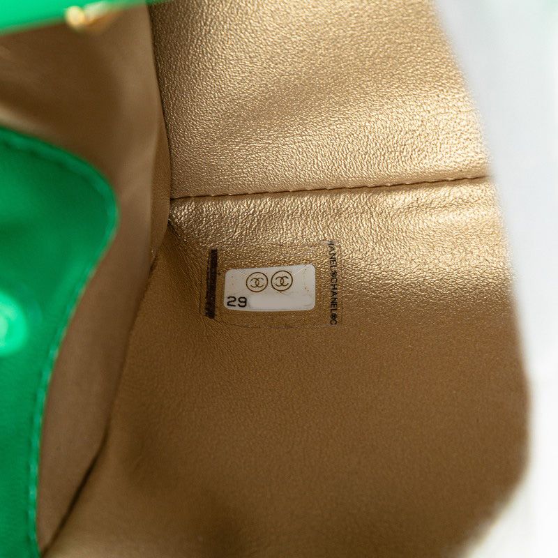 Chanel Matelasse Coco Mark Top Handle Shoulder Bag Tote Bag 2WAY Green Gold