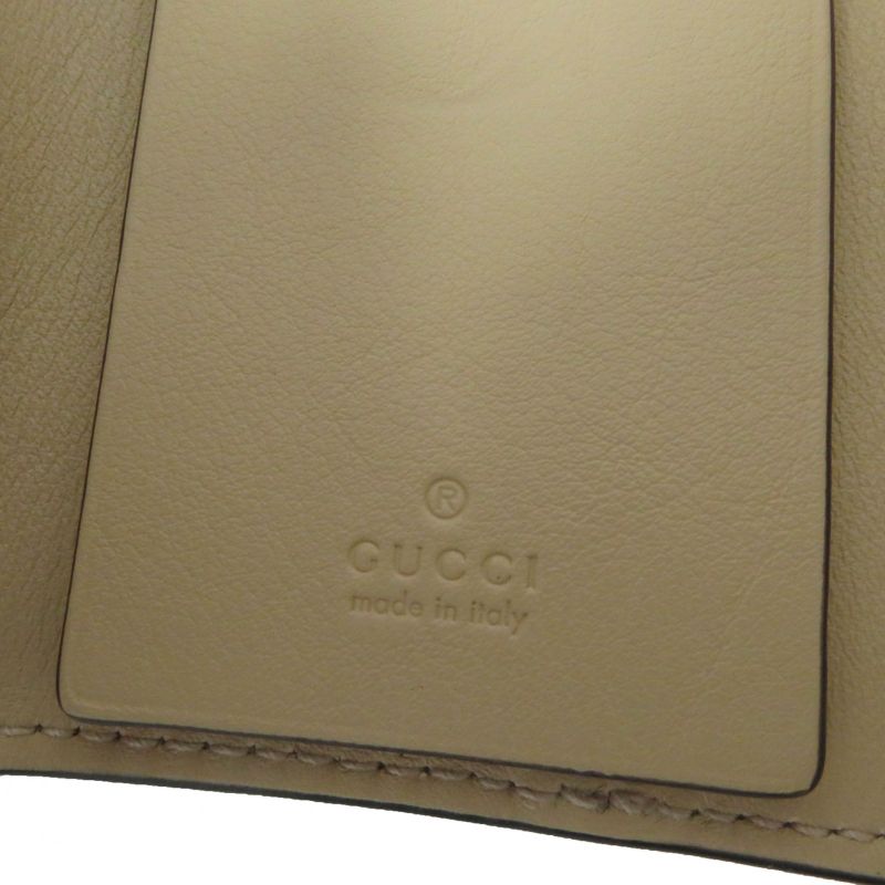 Gucci 795649 Double G Key Case Leather GG Supreme Canvas Beige With Box And