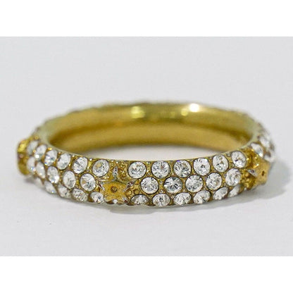 Dior Star Motif Line Stone Ring M Gold Plated — view 2