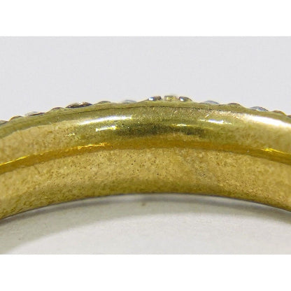 Dior Star Motif Line Stone Ring M Gold Plated — view 7