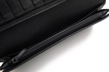 Gucci Long Wallet Women Leather Genuine Black 256434 Mistral Ggshape Pressed