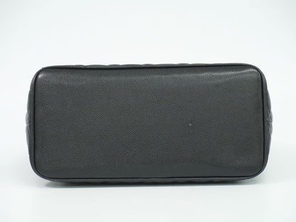 Authentic Chanel Coco Mark Revival Tote Handbag Caviar Skin Leather Black Coco