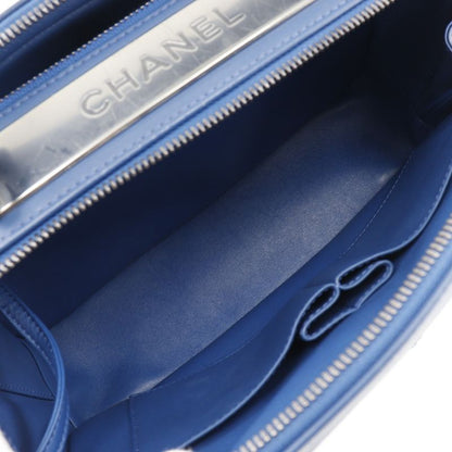 Chanel Trendy Beau Ring Bag 2WAY Shoulder Calf Blue Ladies Handbag