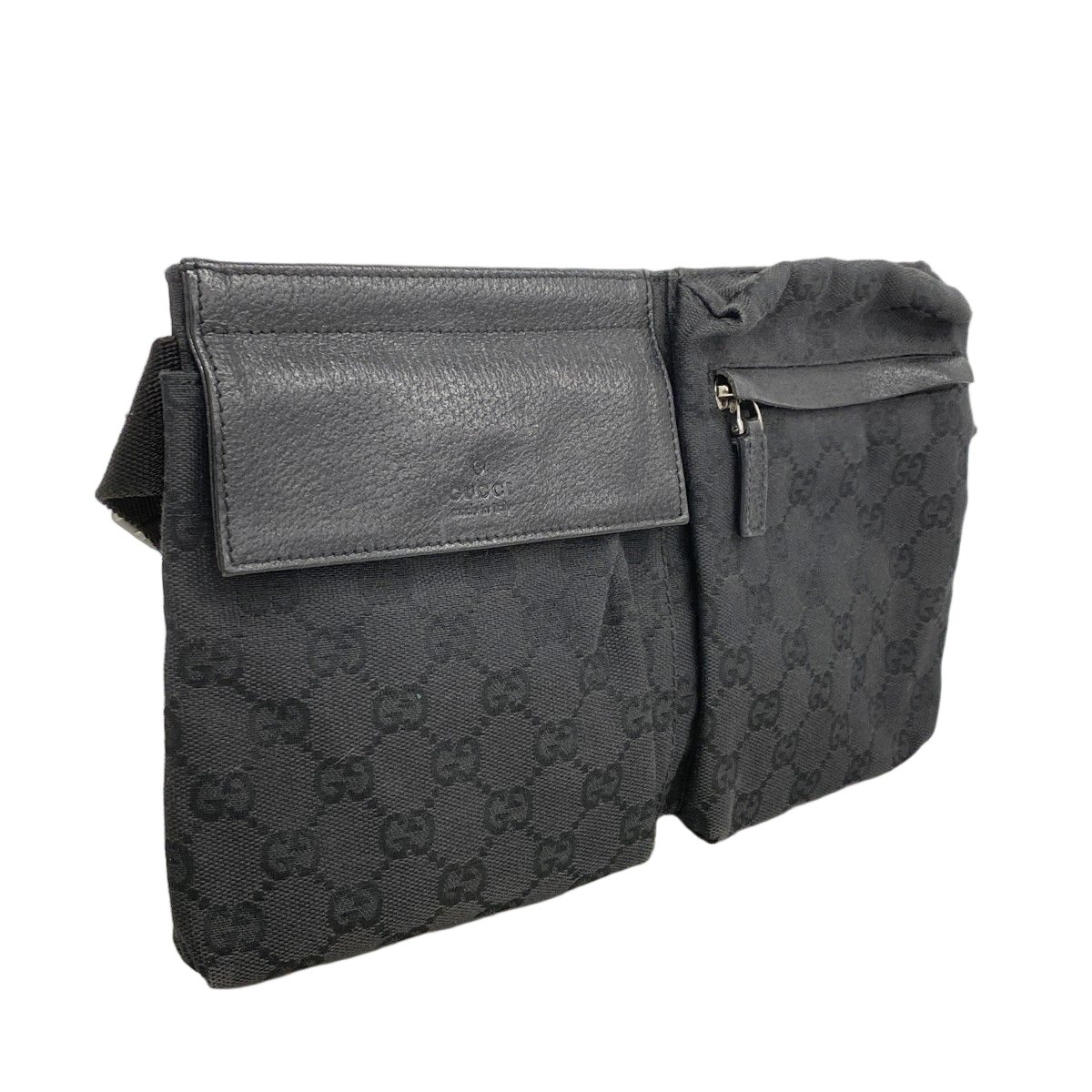 Gucci Waist Bag GG Canvas Black Silver — view 2