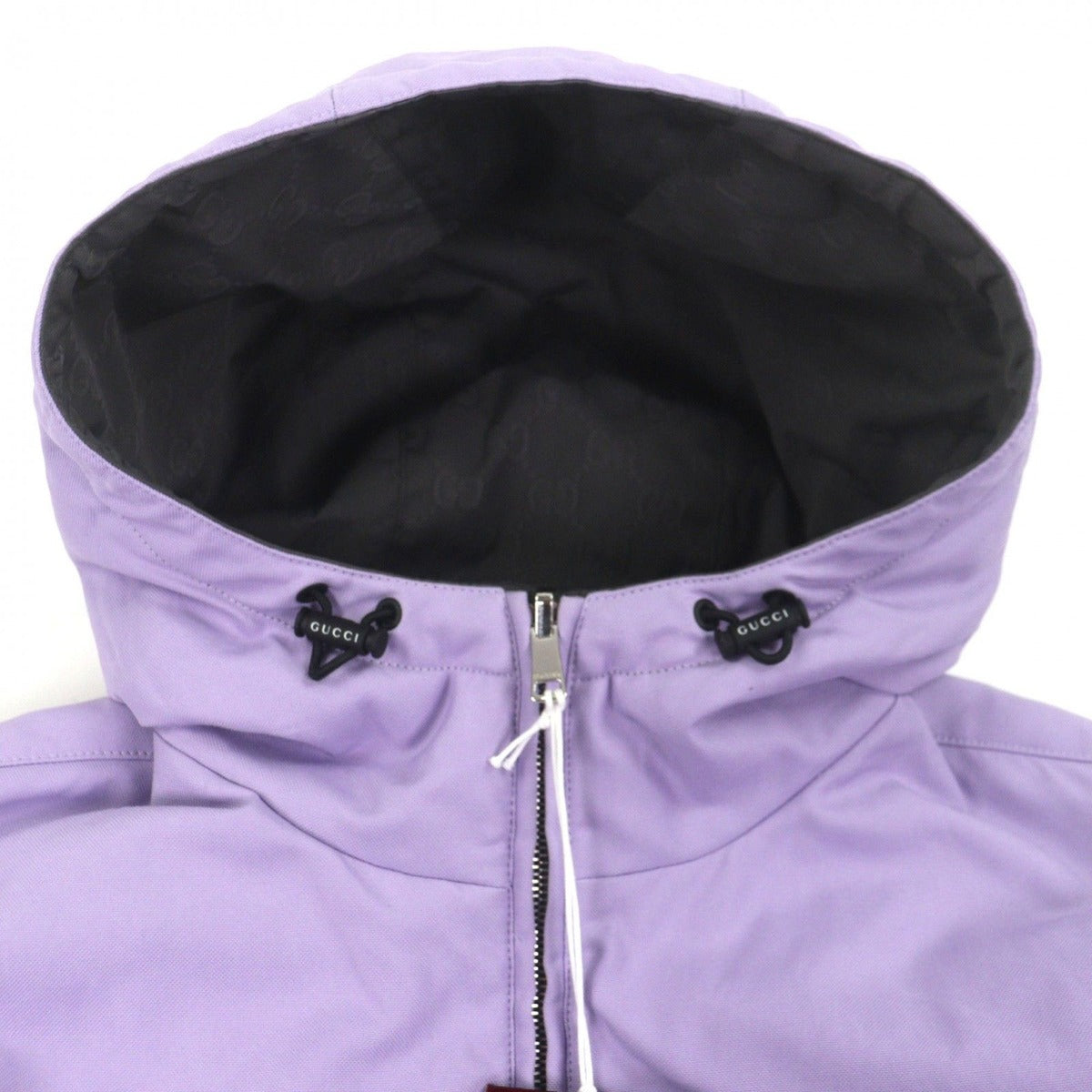 Gucci GG Pattern Logo Embroidery Reversible Hooded Padded Zip Up Jacket — view 3
