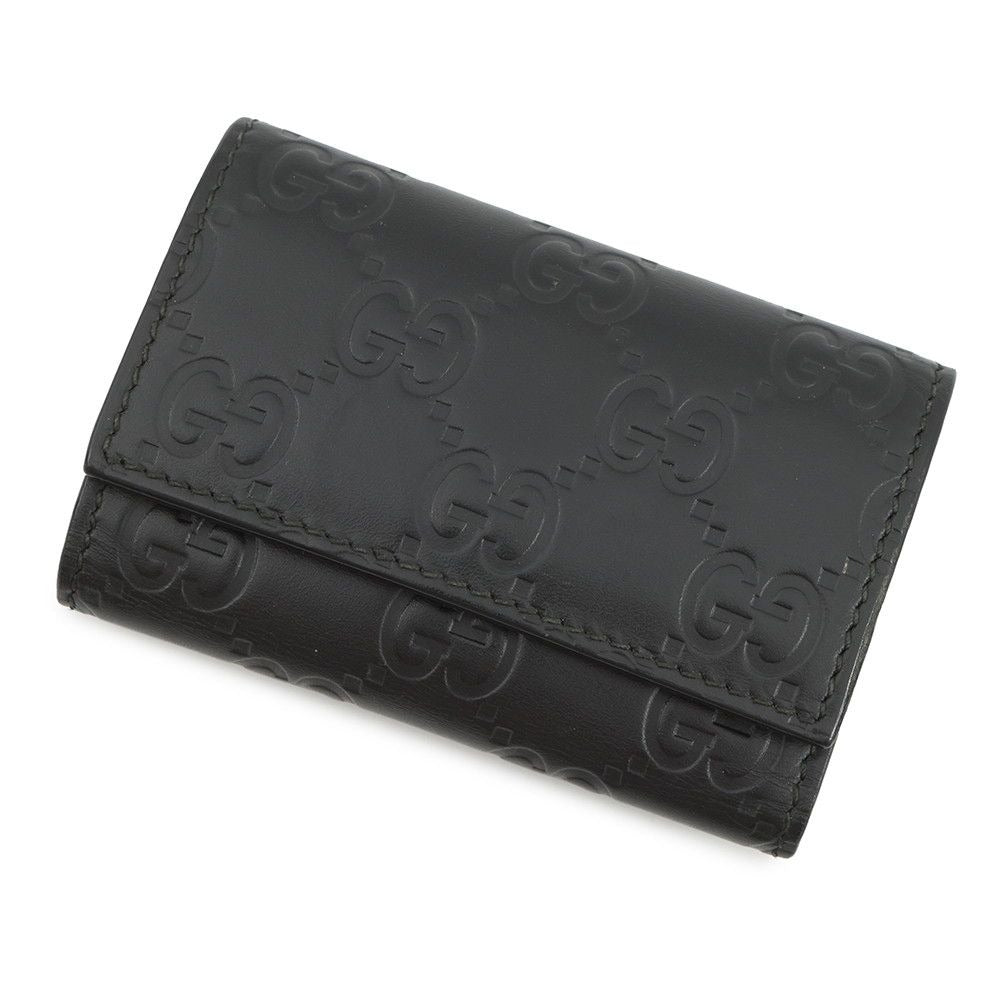 Gucci 6 Key Case Guccissima Leather Black Holder