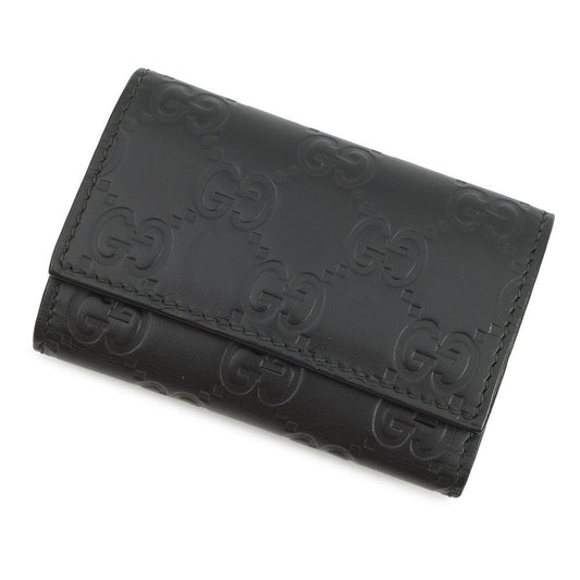 Gucci 6 Key Case Guccissima Leather Black Holder