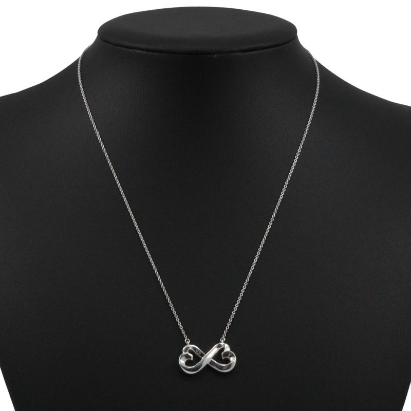 Tiffany & Co Double Rubbing Heart Paloma Picasso 925 Silver Ladies 4.4g Necklace