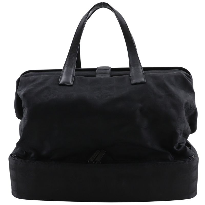 Chanel New Travel Line A15960 Nylon Canvas Black Ladies Boston Bag