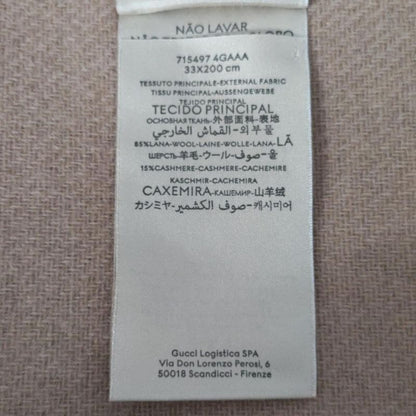 Gucci Scarf Interlocking G Scarf 715497 Beige And Black Wool And Cashmere