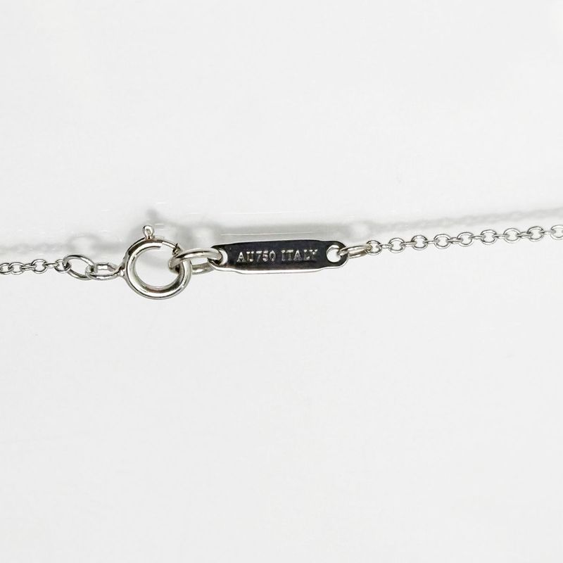 Tiffany & Co 18k Diamond Necklace Metro Bow Mini Pendant White Gold