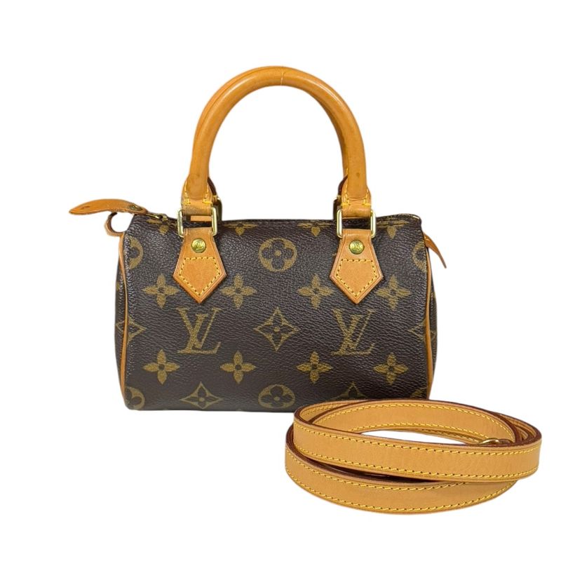 Louis Vuitton Mini Speedy Monogram Shoulder Bag Monogram Canvas M4154 Brown
