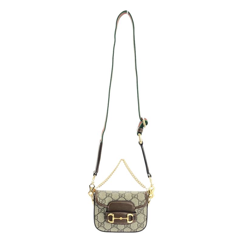 Gucci Horsebit Shoulder Strap Wallet - Beige Brown - Women's