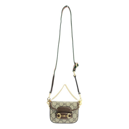 Gucci Horsebit Shoulder Strap Wallet - Beige Brown - Women's