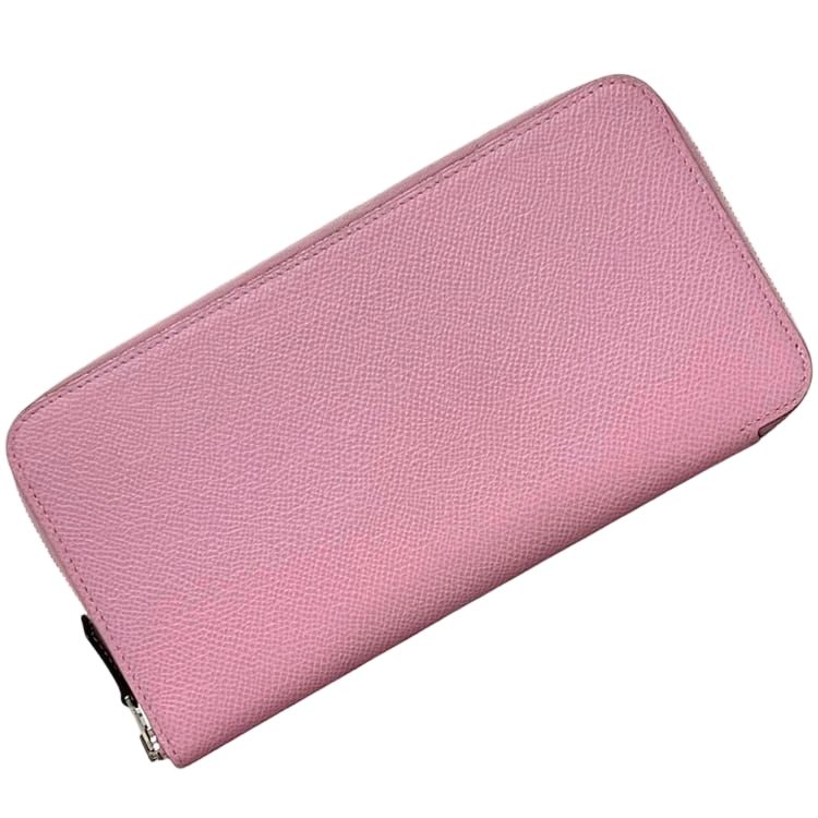 Hermes Wallet Azap Silk in Zip Around Veau Joan Citron Mauve Silvestre Pink