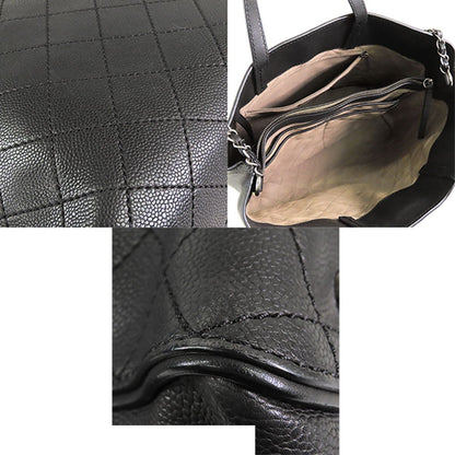 Chanel Wild Stitch Black Silver Caviar Leather 2-Way Tote Shoulder Bag — view 5