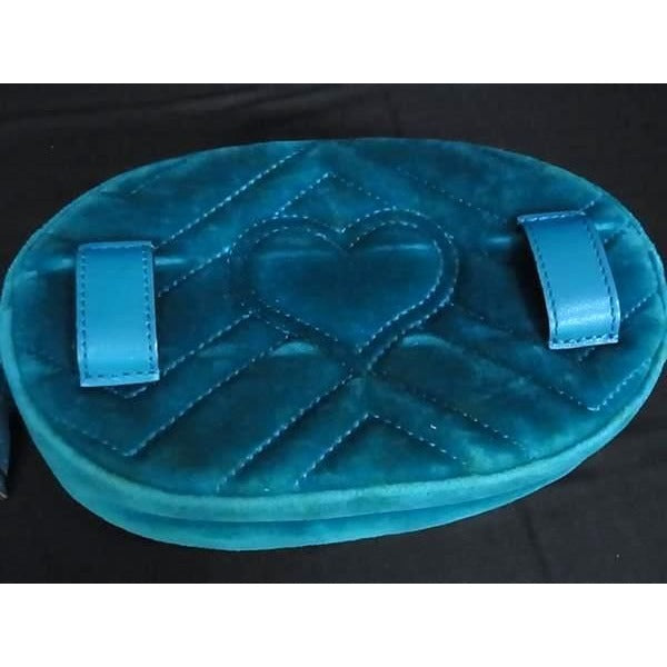 Gucci Waist Bag GG Marmont Blue Velvet Gold — view 6