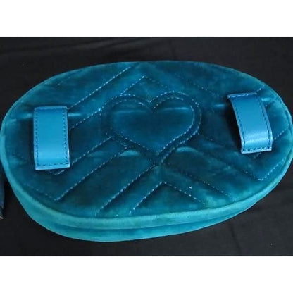 Gucci Waist Bag GG Marmont Blue Velvet Gold — view 6