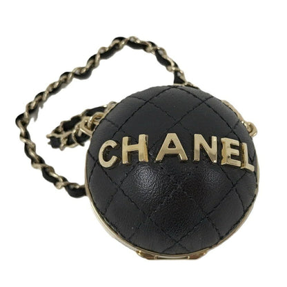 Chanel Mini Bag Charm Quilted Lambskin Leather Black