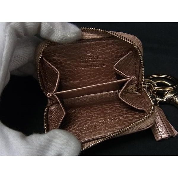 Gucci Soho Interlocking Leather Key Holder Coin Case Pink Beige — view 3
