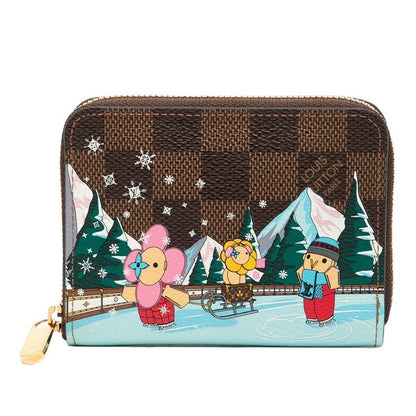 Louis Vuitton Damier Zippy Coin Purse Vivienne Black Multicolor
