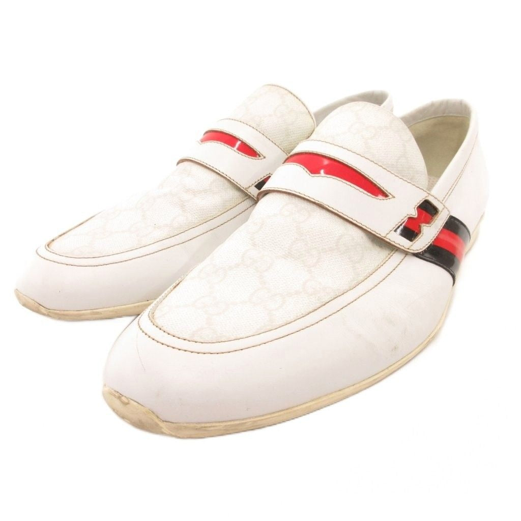 Gucci Coin Loafer Slip on Sherry Line Leather 42 White
