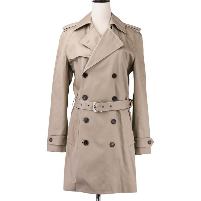 Saint Laurent Paris Cotton Belted Trench Coat 36 Khaki Beige
