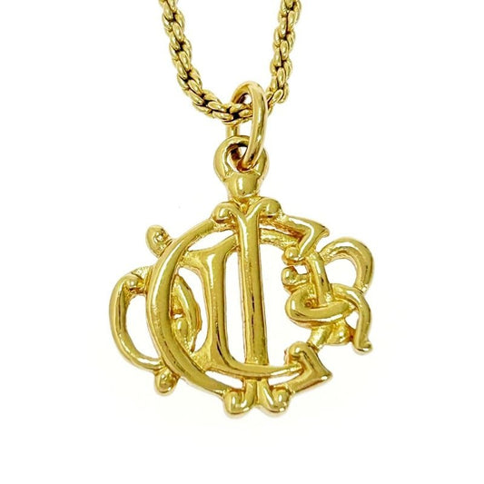 Christian Dior GP Emblem Necklace Gold