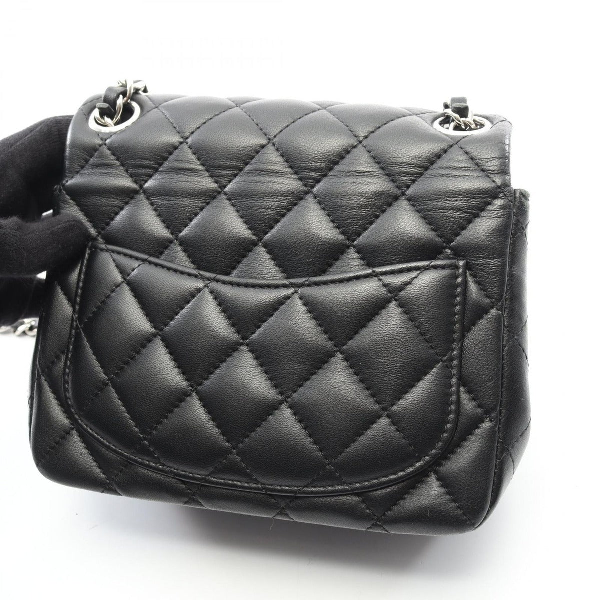 Chanel Shoulder Bag Mini Quilted Black Lambskin — view 11