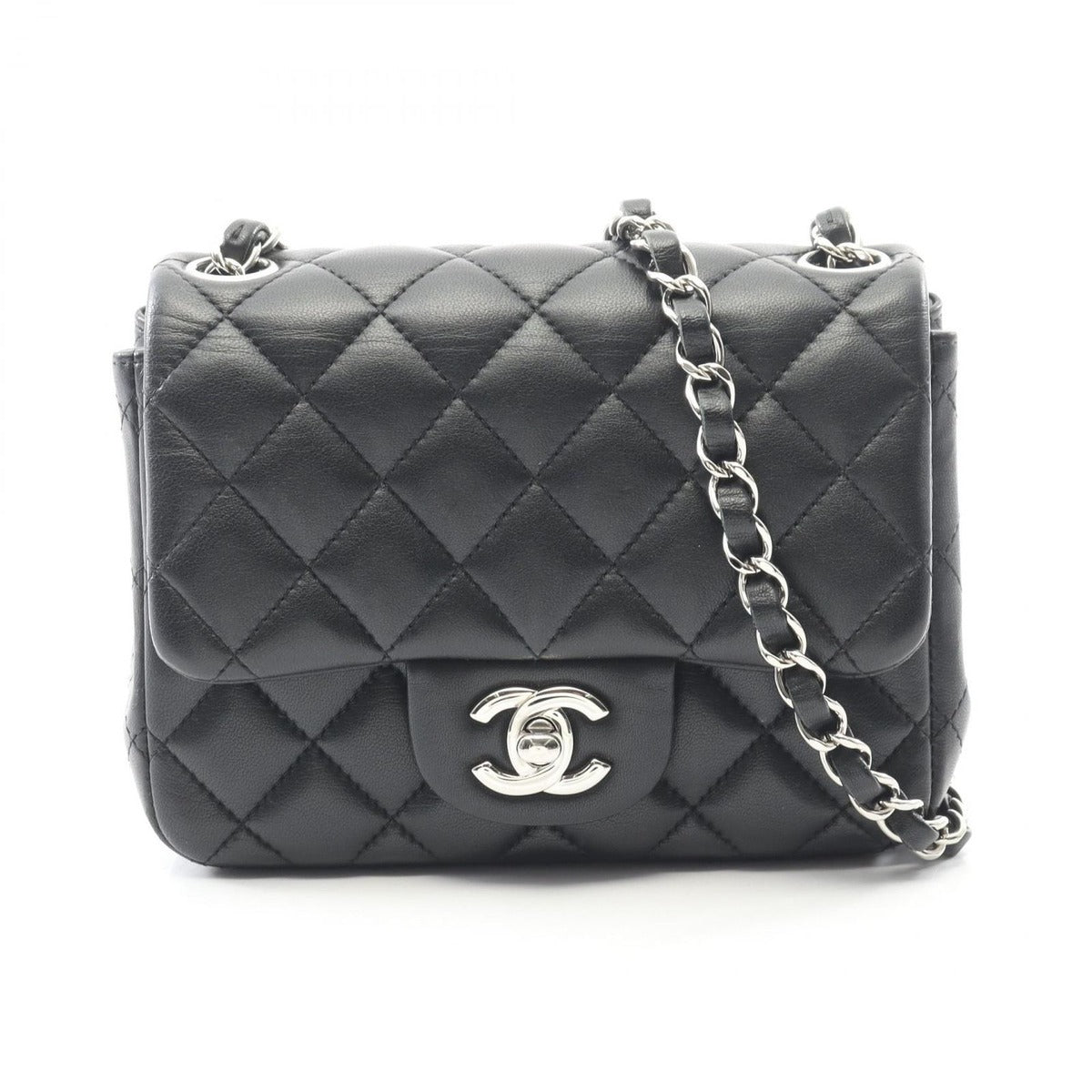 Chanel Shoulder Bag Mini Quilted Black Lambskin