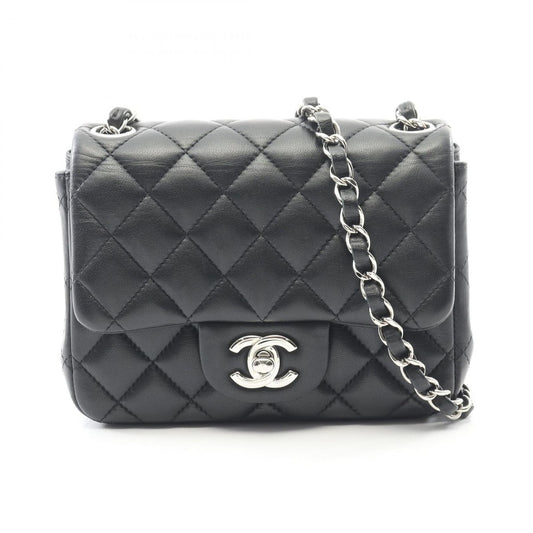 Chanel Shoulder Bag Mini Quilted Black Lambskin