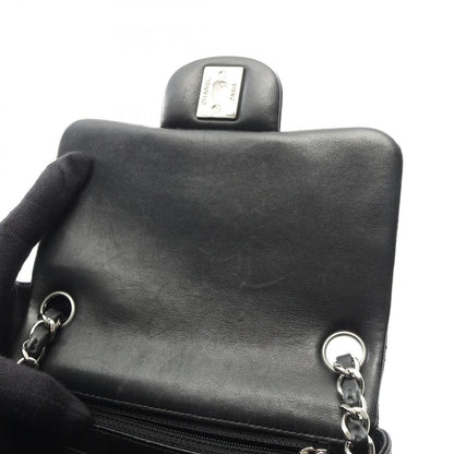 Chanel Shoulder Bag Mini Quilted Black Lambskin — view 7