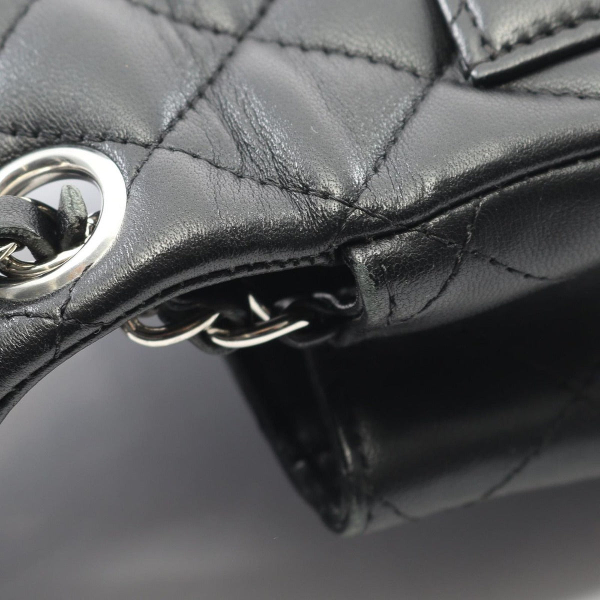 Chanel Shoulder Bag Mini Quilted Black Lambskin — view 9