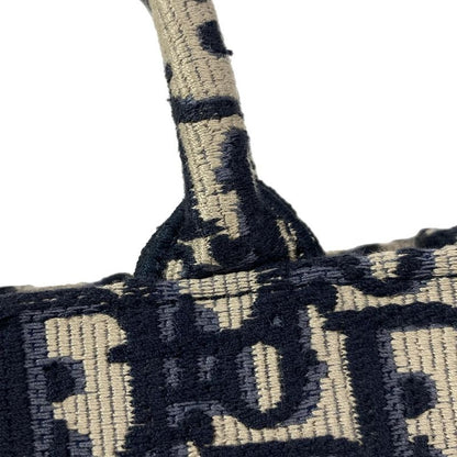 Dior/christian Dior Tote Book Tote Bag Mini Navy Ivory And Blue